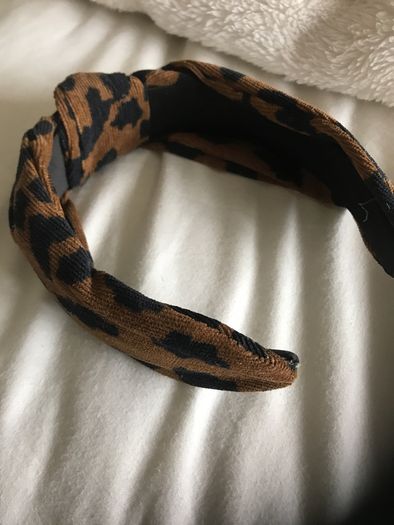 Cord animal print hairband