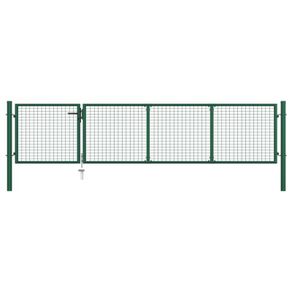 Garden Gate Steel 350x75 cm Green