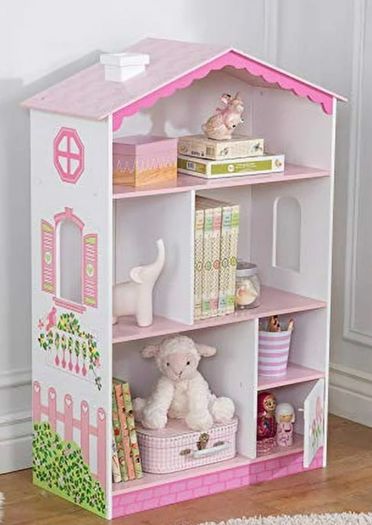 KidKraft Dollhouse Bookcase Wooden Furniture with Shelves and Hidden Storage