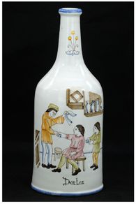 Huge Italian Deruta G Cassetta Ceramic Bottle Signed H 36 cms