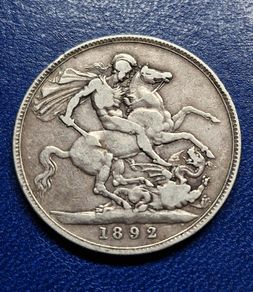 Great Britain 1892 Victoria Silver Crown coin