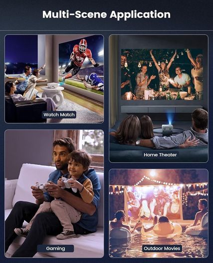 Mini Projector, ClokoWe WiFi Projector with Projector 1080P Full HD, 14000 Lux Portable Video 4K Projector Compatible with iphone TV Stick PS5 HDMI USB, Multimedia Home Movie Theater Projector