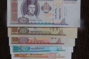 Lot of 6 Uncirculated Banknotes from Mongolia.2010-2017.