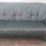 green leather couch and 2 arm chairs Image 2