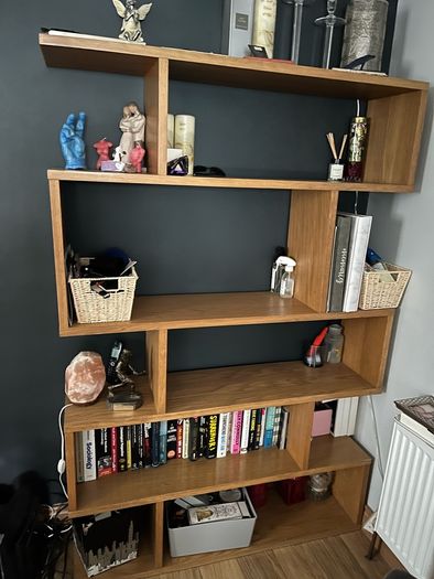 Oak shelving unit
