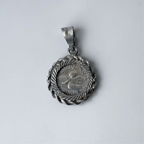 Vintage Solid .999 Silver Guardian Angel Pendant
