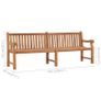 Garden Bench 240 cm Solid Teak Wood Image 7