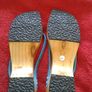 Blue Wooden flip flop. Image 2