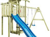 main image for ad Playhouse with Ladder, Slide and Swings 407x381x263 cm Wood