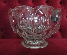 Vintage Raised Glass Fruit Bowl (6"t x 19"across)