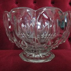 Vintage Raised Glass Fruit Bowl (6"t x 19"across)