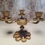 Three branch tabletop candlebra metal gold brown Image 6