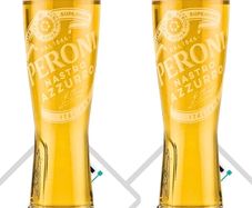 2 Tall Peroni Nastro Azzuro Glasses