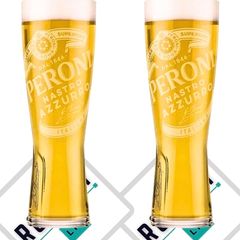 2 Tall Peroni Nastro Azzuro Glasses