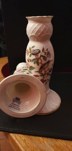 Aynsley Fine Bone China Pair of Candlestick Holders