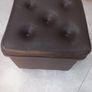 Brown leather puff Image 5
