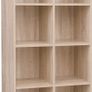 Wooden Bookcase, 4 Tier Shelf, 8 Compartments, Wardrobe, Closet, Home, Office, Light Oak Colour Image 5