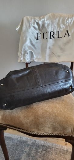 Furla black leather handbag