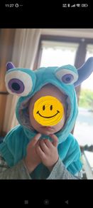 Halloween boys costume cool blue monster Disney cartoon plush warm outfit vest coat with tail one size 3 4 5
