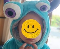 Halloween boys costume cool blue monster Disney cartoon plush warm outfit vest coat with tail one size 3 4 5