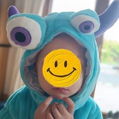 Halloween boys costume cool blue monster Disney cartoon plush warm outfit vest coat with tail one size 3 4 5