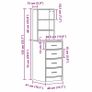 Highboard Black oak 40 x 41 x 135 cm Image 9