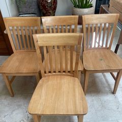 4 x Sturdy Wooden Kitchen Dining Chairs - Can Deliver