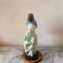 Hand-Carved Blue Chalcedony Songbird on Natural Amazonite Matrix Base Image 3