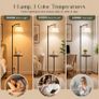 Floor Lamp with Shelf, 160cm, 3 Light Colours, E27 60W Vintage shelf lamp with 120 adjustable head, foot switch, linen shade, E27 up to 60W for home & office Image 6