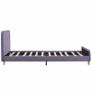 Bed Frame Light Grey Fabric 120x190 cm Image 4