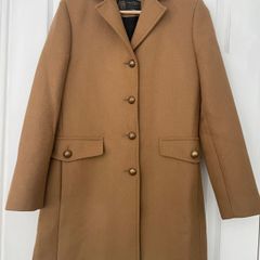Zara Camel Manteco Wool-blend Coat - Size M -