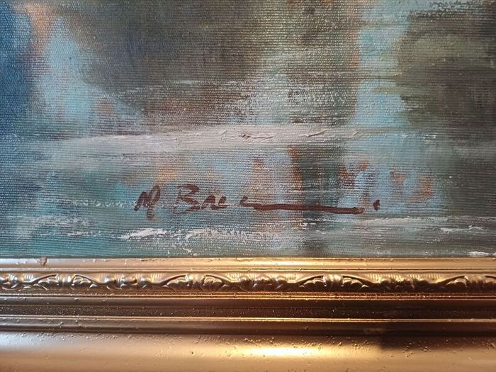 Pair of Huge Vintage Framed Artworks (105x75cm) - Matching Luxury Frames