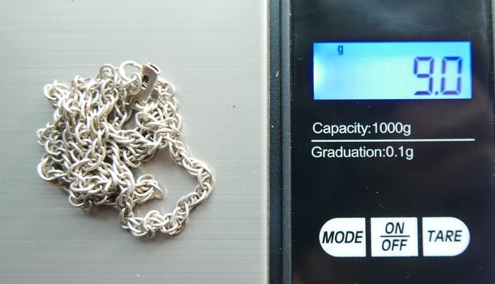 Vintge Sterling Silver 925 Men's Women's Jewelry Huge Chain Necklace Length 18" - 9g
