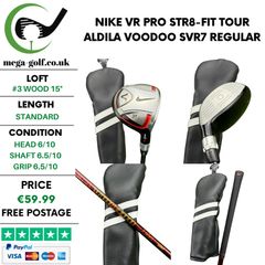 Nike VR Pro STR8-Fit Tour #3 Wood 15 Degree / Aldila Voodoo SVR7 Regular