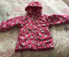 Baby Girls Pink padded Zebra print Jacket with hood 1-2 Yrs