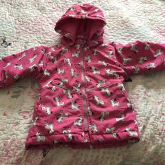 Baby Girls Pink padded Zebra print Jacket with hood 1-2 Yrs