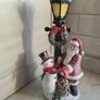 Santa & Snowman with Lighting Street Lamp Image 2