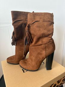 Ladies suede high-heeled boots size Uk4 Eur37