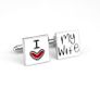 I Love My Wife French Shirt Cuff Links free postage Image 2