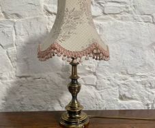 Late 20th Century Brass Table Lamp with Shade.