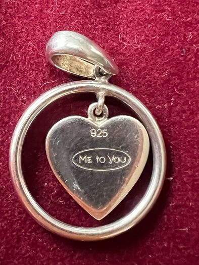 Tatty Teddy Sterling Silver Heart Pendant / Charm
