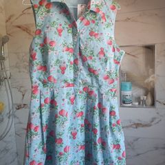 Cath Kidston summer strawberry floral print tea dress S 10 pockets Brand New