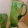Vintage 1950s Mid Century Modern Atomic Glass Lemonade Set Image 5