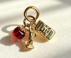 Pandora New York Icons Triple Dangle Gold Charm   New