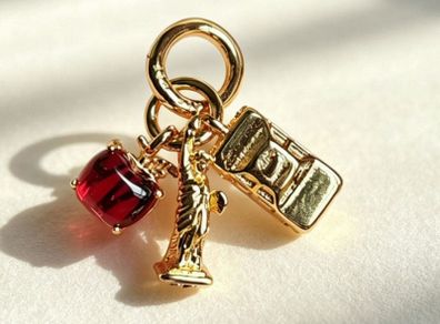 Pandora New York Icons Triple Dangle Gold Charm   New