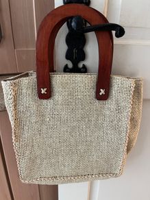 Hessian Bag With Wooden Handles