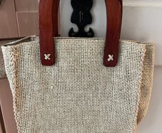 Hessian Bag With Wooden Handles