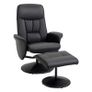 Recliner with Footstool, Relaxing Swivel Recliner 360 with Adjustable Backrest for TV, Supports up to 120 kg, Black Synthetic Upholstery, Metal Image 5