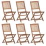 Folding Garden Chairs 6 pcs Solid Acacia Wood Image 5
