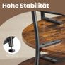Round Coffee Table with Storage Shelf | Rustic Industrial Living Room Table Image 6